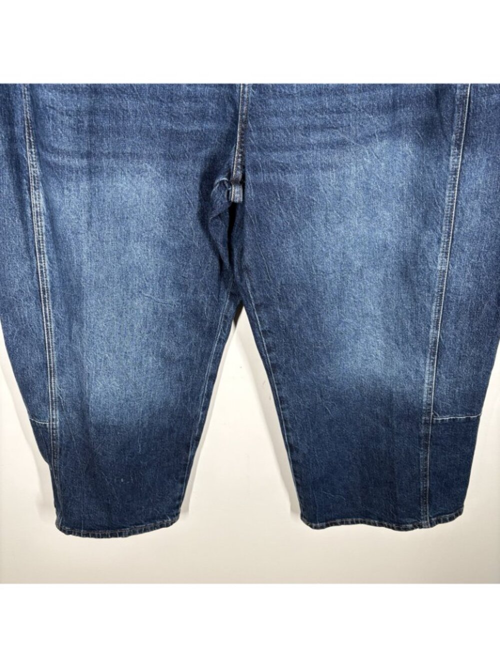 a.n.a Woman Plus Sz 20W Blue Dark Wash Denim Highest-Rise Barrel Jeans NWT - Picture 4 of 14